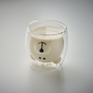 Двустенна боросиликатна чаша с бамбуков капак - BEAR SMILE - Img 4