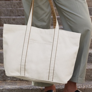 Рециклирана памучна чанта - Courtside Large Tote - Navy - Img 2
