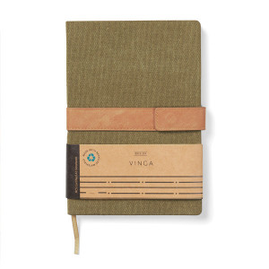 Тефтер VINGA Bosler RCS recycled canvas note book Green - Img 1