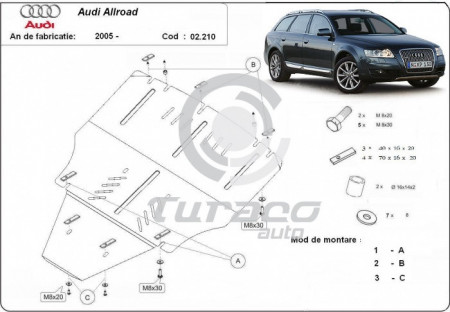 Scut motor metalic fara latera Audi Allroad