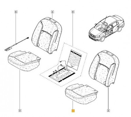 Burete sezut scaun sofer Dacia Logan II 2012-2021