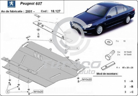 Scut motor metalic Peugeot 607