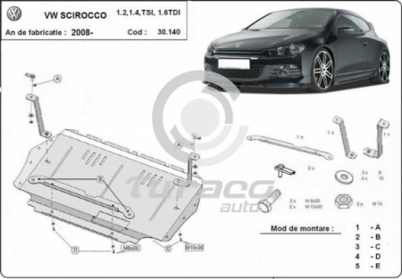 Scut motor metalic Volkswagen Scirocco
