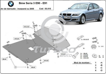 Scut motor metalic BMW Seria 3 E90 E91