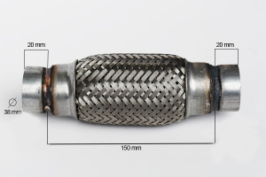 RACORD FLEXIBIL INNER & OUTER BRAID (B) 38X150 MM