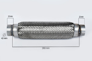 RACORD FLEXIBIL INNER & OUTER BRAID (B) 42x260 MM