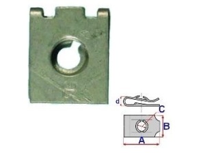 Set 10 Bucati Clema de montare cu surub Diametru gaura/surub 5,2 mm Latime 16 mm Lungime 19,9 mm