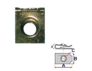 Set 10 Bucati Clema de montare cu surub M6 Diametru gaura/surub 6 mm Latime 11,9 mm Lungime 15,5 mm