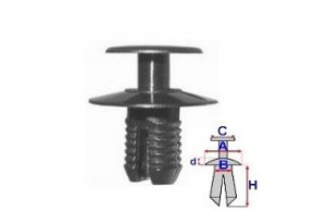 Set 10 Bucati CLIPSURI FIXARE BMW / VOLVO A 20,3 B 8 C 15,3 d 2,4 H 14,1