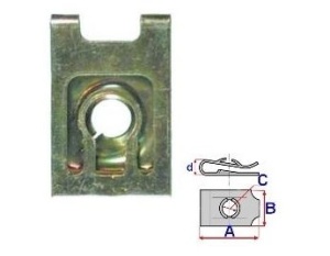 Set 10 Bucati CLIPSURI FIXARE FORD A= 24,5mm - B= 16,3mm - C= 4,3mm - d= 2,1mm