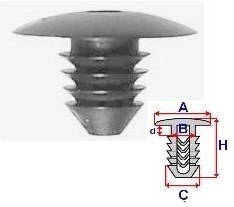 Set 10 Bucati CLIPSURI FIXARE VW / AUDI / SKODA / SEAT a - 20.2 b - 7.2 c - 8.4 d - 3.6 h - 15.2