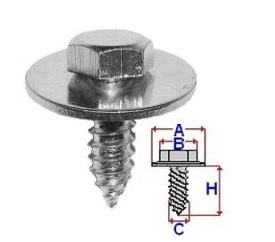 Set 10 Bucati Surub montare cu saiba Diametru gaura/surub 6.2 mm Diametru / Latime 22 mm Inaltime / Lungime 16 mm