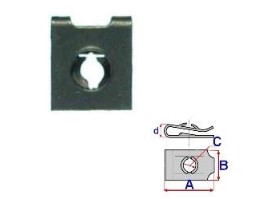 Set 25 Bucati CLIPSURI FIXARE FIAT A = 15,3mm - B = 12,1mm - C = 5,5mm - d = 2,3mm