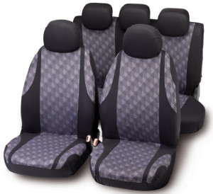 Set huse scaune Negru/Gri 9 buc