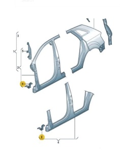 Suport aripa dreapta parte inferioara original Audi Q3 2012-2018 - Img 2