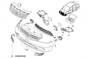 Grila proiector dreapta Dacia Logan