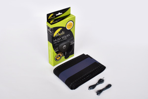 HUSA VOLAN PIELE ECOLOGICA CU SNUR- ALBASTRU SI NEGRU 36-39 CM - Img 2