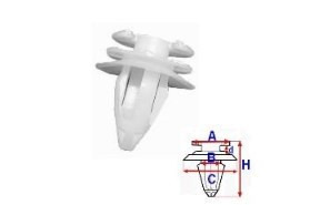 Set 10 Bucati CLIPSURI FIXARE BMW / VOLVO A 14,4 B 7,9 C 17,7 d 2,6 H 20,6