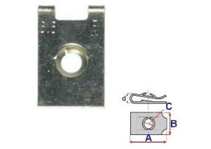 Set 10 Bucati CLIPSURI FIXARE MERCEDES A = 24,5mm - B = 16,2mm - C = 4,9mm - d = 1,6mm