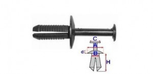 Set 10 Bucati CLIPSURI FIXARE OPEL / CHEVROLET / DAEWOO A 15,4 B 5,8 C 8,2 d 2 H 21