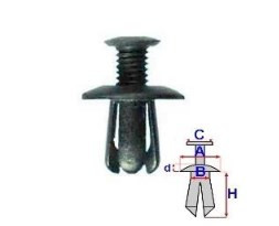 Set 10 Bucati CLIPSURI FIXARE OPEL / CHEVROLET / DAEWOO a - 18.1 b - 8.2 c - 9 d - 2.7 h - 12.4