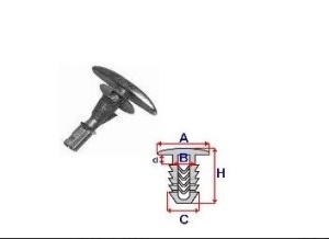 Set 10 Bucati CLIPSURI FIXARE TOYOTA / MAZDA / HYUNDAI a - 14.5 b - 2.7 c - 2.8 d - 1.5 h - 16.1