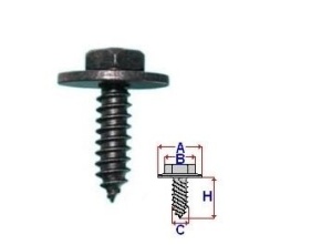 Set 10 Bucati CLIPSURI FIXARE VW / AUDI / SKODA / SEAT A = 14,9mm - B = 7,9mm - C = 4,7mm - H = 16,8mm