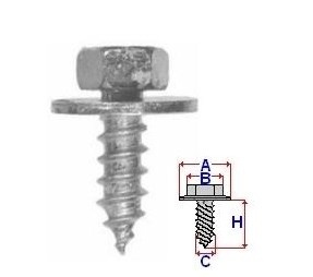 Set 10 Bucati CLIPSURI FIXARE VW / AUDI / SKODA / SEAT A 17,9mm B 11,1mm C 6,3mm H 16,8mm