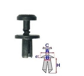 Set 10 Bucati Diblu Plastic Diametru deschidere 5 Raza 12 mm H / L 9.3 mm