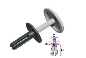 Set 10 Bucati Diblu Plastic Diametru deschidere 6 Raza 17.3 mm H / L 18.3 mm
