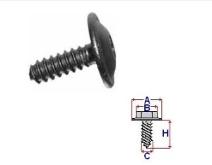Set 10 Bucati Surub montare cu cap tip Torx Diametru gaura/surub 4.7 mm Diametru / Latime 14.1 mm Inaltime / Lungime 15.8 mm