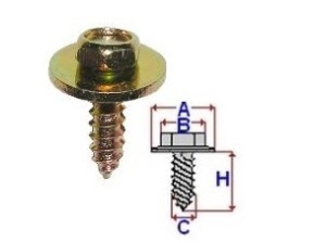 Set 10 Bucati Surub montare cu saiba Diametru gaura/surub 4.8 mm Diametru / Latime 15 mm Inaltime / Lungime 14 mm