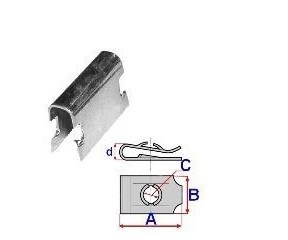 Set 25 Bucati Clema fixare sigla 4,2 mm Diametru gaura/surub Latime 9 mm Lungime mm 13.5 mm