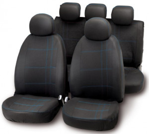 Set huse scaune negru/albastru
