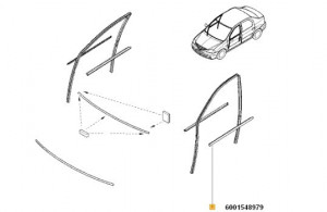 Stergator exterior geam stanga fata Dacia Logan