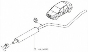 Toba intermediara Dacia Logan 1.6 16v