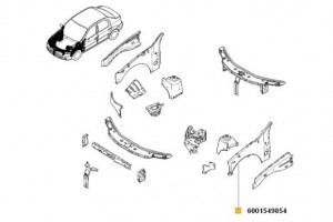 Dublura stalp fata stanga Dacia Logan/ Dacia Sandero - Img 2