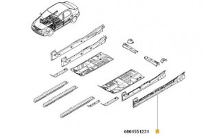 Element inchidere bavolet stanga Dacia Logan - Img 2