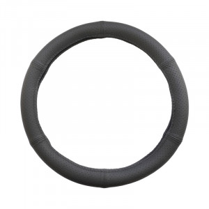 Husa Volan Piele Naturala Perforata Negru 35-37 Cm