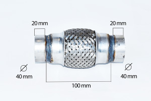RACORD FLEXIBIL INNER & OUTER BRAID (B) 40X100 MM