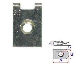 Set 10 Bucati Clema de montare cu surub Diametru gaura/surub 4,8 mm Latime 16 mm Lungime 24,5 mm