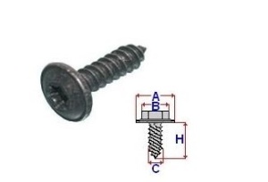 Set 100 Bucati Surub montare cu cap Torx Diametru gaura/surub 4.1 mm Diametru / Latime 9.5 mm Inaltime / Lungime 16 mm