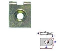 Set 25 Bucati CLIPSURI FIXARE BMW A = 11mm - B = 13,4mm - C = 5,3mm - d = 3,5mm