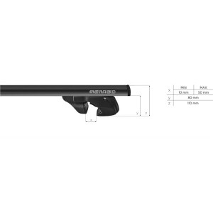 Bare transversale Menabo Jackson Black XL pentru Nissan Qashqai (J11) 2014-2017 - Img 5