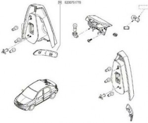 Catadioptru bara spate dreapta Dacia Logan - Img 2