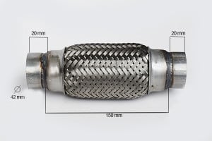 RACORD FLEXIBIL INNER & OUTER BRAID (B) 42x150 MM