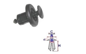 Set 10 Bucati CLIPSURI FIXARE CITROEN / PEUGEOT / RENAULT A 17,7 B 8 C 10,1 d 2,6 H 12