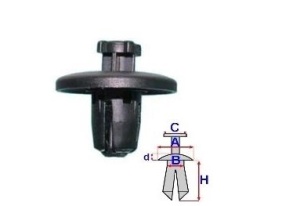 Set 10 Bucati CLIPSURI FIXARE CITROEN / PEUGEOT / RENAULT a - 19.7 b - 8 c - 7.8 d - 3.5 h - 11.7