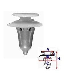 Set 10 Bucati CLIPSURI FIXARE FORD a - 13.3 b - 8.1 c - 18.2 d - 2.5 h - 21.9