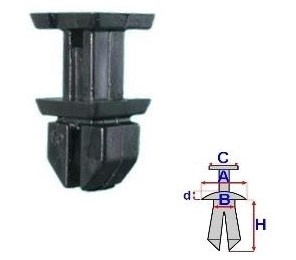 Set 10 Bucati CLIPSURI FIXARE MERCEDES a - 12.7 b - 7.9 c - 13.6 d - 2 h - 10.2